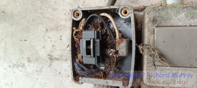 Inside the ancient old light switch