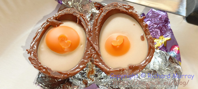 A Milka egg, inside