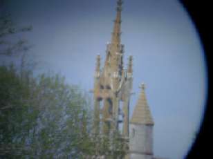 Church spire, as seen through the telescope