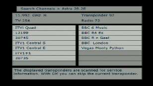 New satellite receiver - automatic channel scan