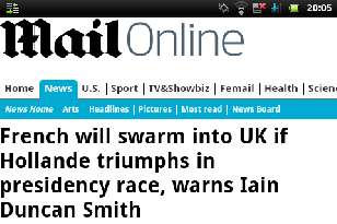 Xenophobic Daily Mail headline