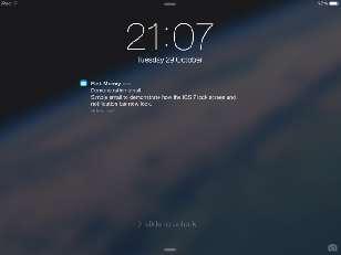 The lock screen with notifications
