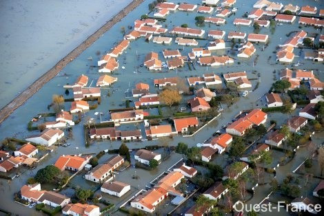 Aiguillon-sur-Mer, epic flooding, some 29 people drowned in their sleep. [Hurricane Xynthia]