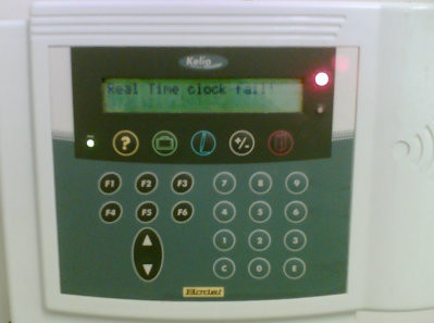 Our clocking in/out machine saying 'Real Time clock fail!'