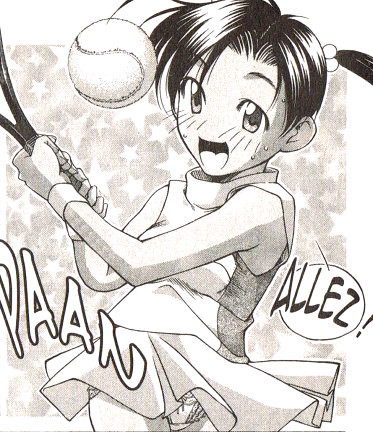 Illegal (?) child-abuse in cartoons! Cute child playing tennis while wearing a very short dress, like the real tennis players. What happens is, well, pretty obvious...The tennis player pantie shot - isn't this how Anna Kournikova got to be famous?