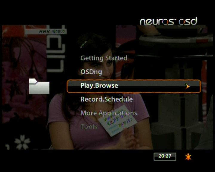 Neuros OSD screenshot - the main menu