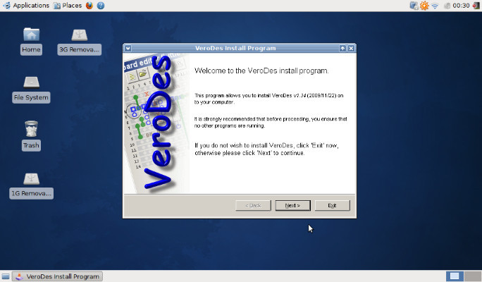 Ubuntu screenshot - installing my VeroDes application.