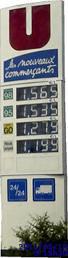 A petrol price sign
