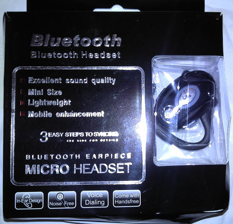 Bluetooth earpiece in its box