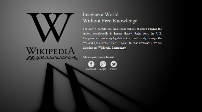 Wiki SOPA protest