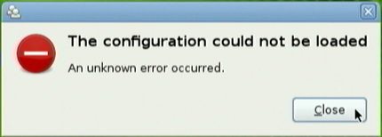 Stupid Angstrom Linux error - The configuration could not be loaded