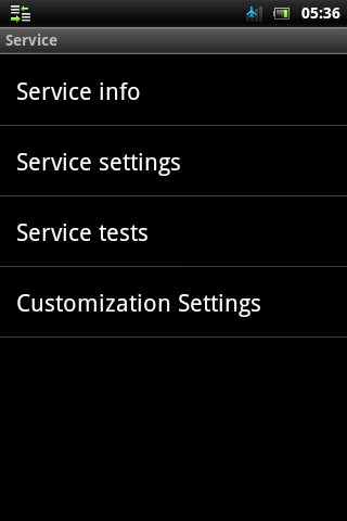 The Xperia Mini Pro service menu