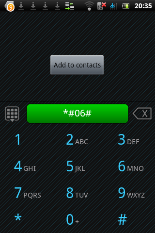 Inspecting the number using myDialer lite