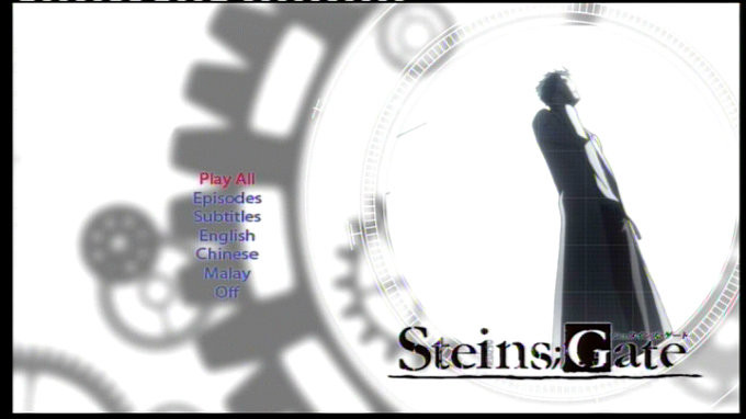 Steins;Gate DVD - main menu