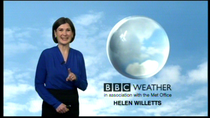 Happy Helen Willetts, image from live BBC broadcast