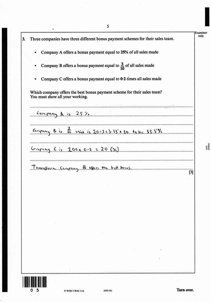 Examination paper, maths foundation, page 5