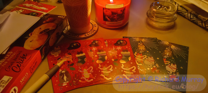 Christmas cards by candlelight