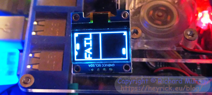 128x64 OLED showing the expected output